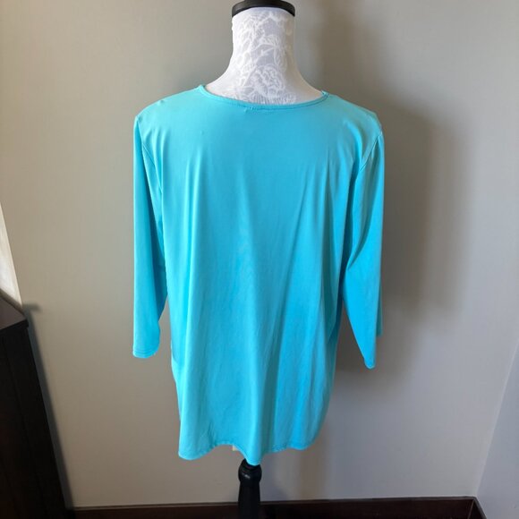 Lulu-B Womens Athletic Top Blue Long Sleeve Stretchy Golf Size Large UPF 50+ - Picture 4 of 5